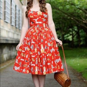 Bernie Dexter Chelsea Dress in Red Dog Print